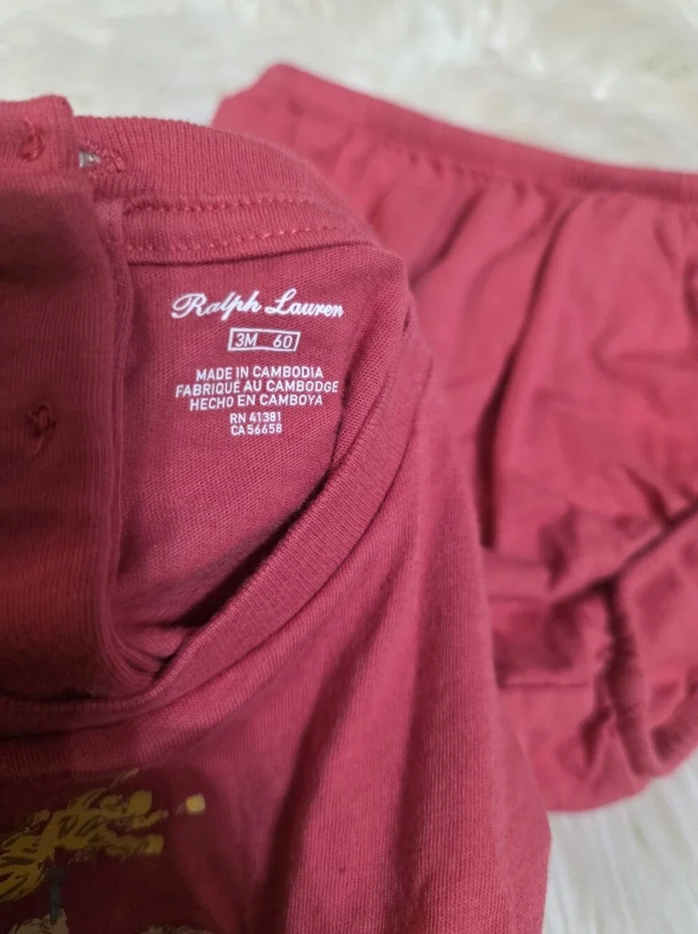 Ralph Lauren Infant Pink Crewneck 2 Pc Set